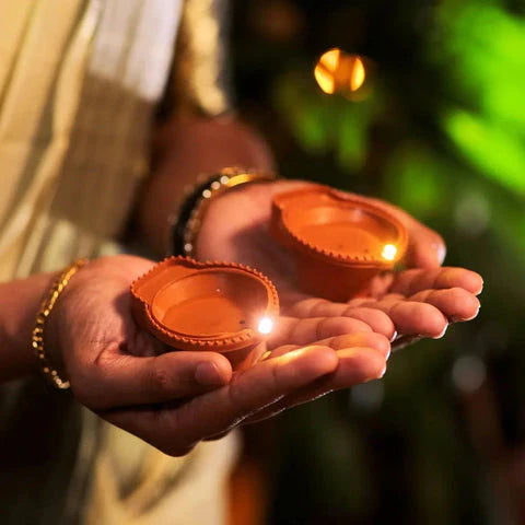 LED Light Water Sensor Diyas for Festive Charm